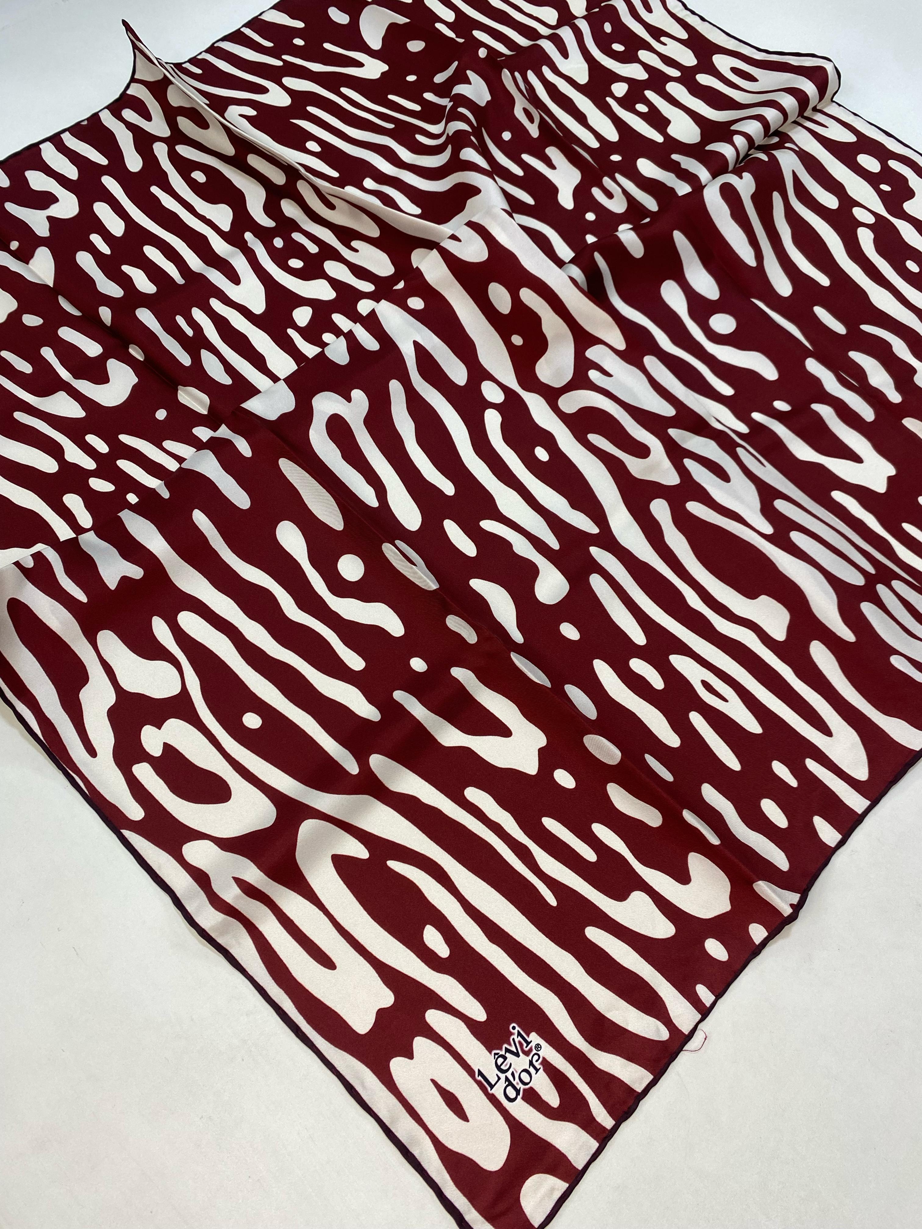 Levidor Bordo Tivil İpek Eşarp IST 01010-3 Karışık Desen