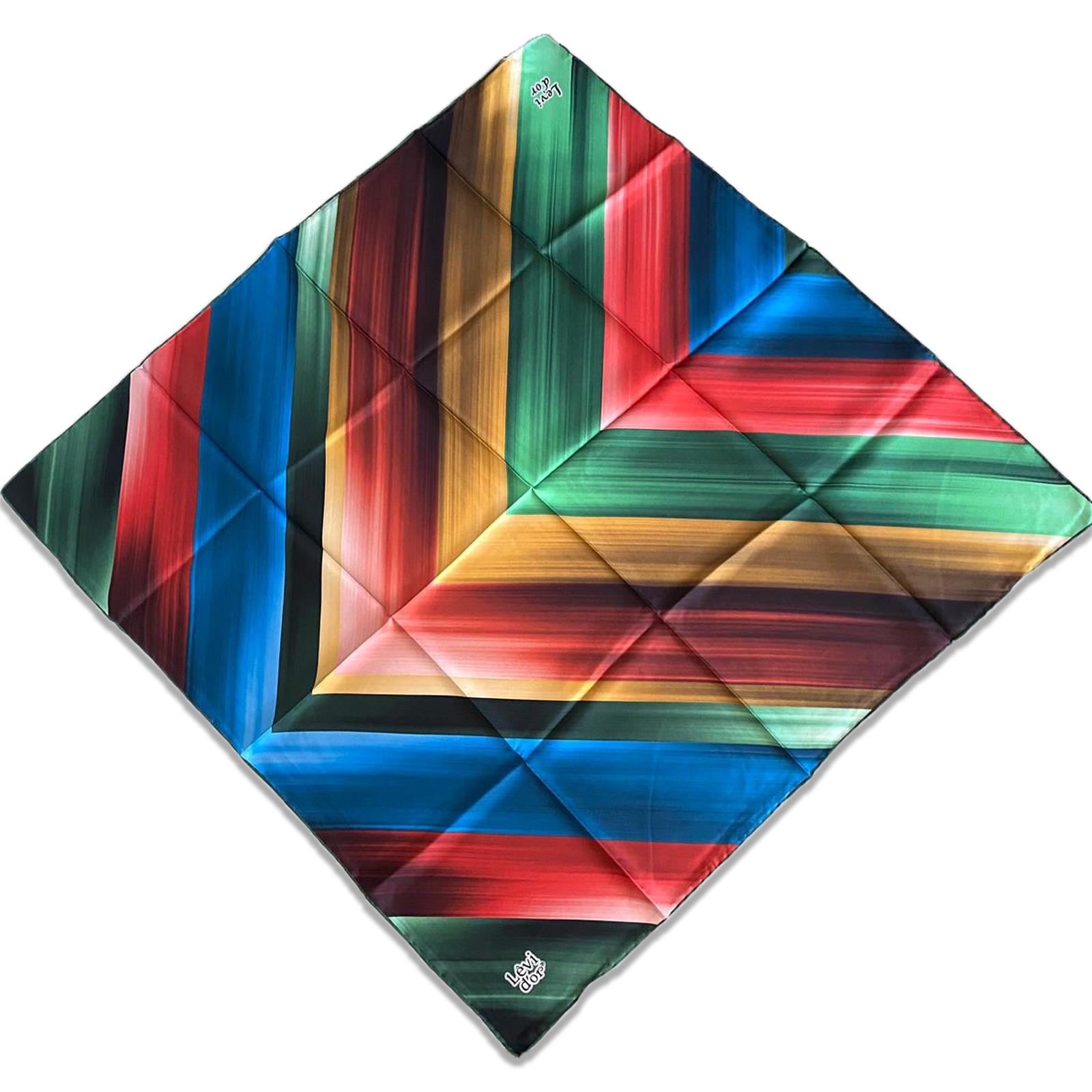 Levidor Twill Silk Scarf 35060 Red Green Mixed Pattern