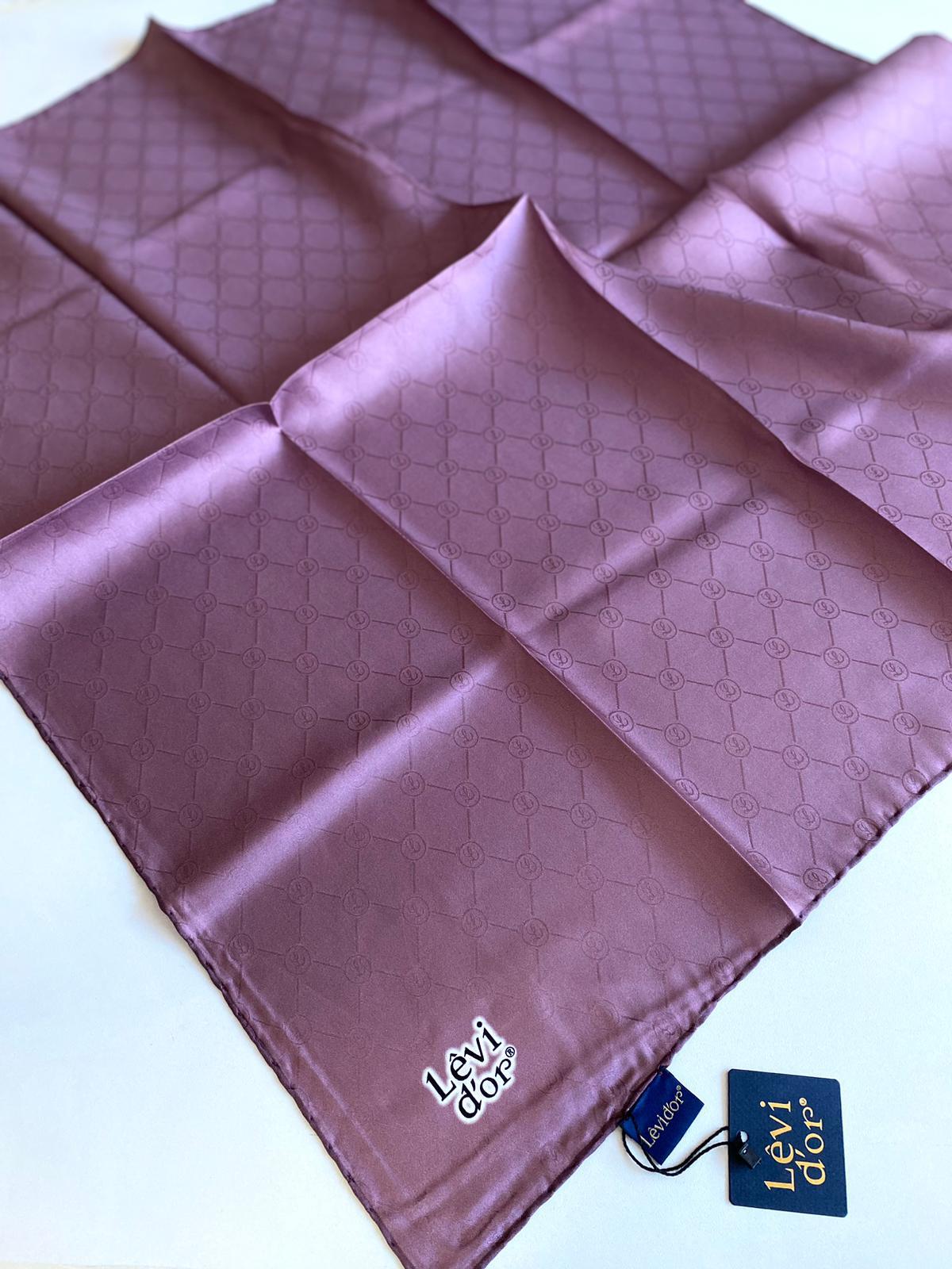 Levidor Silk Twill Scarf 4122-14 Lilac Monogram Pattern