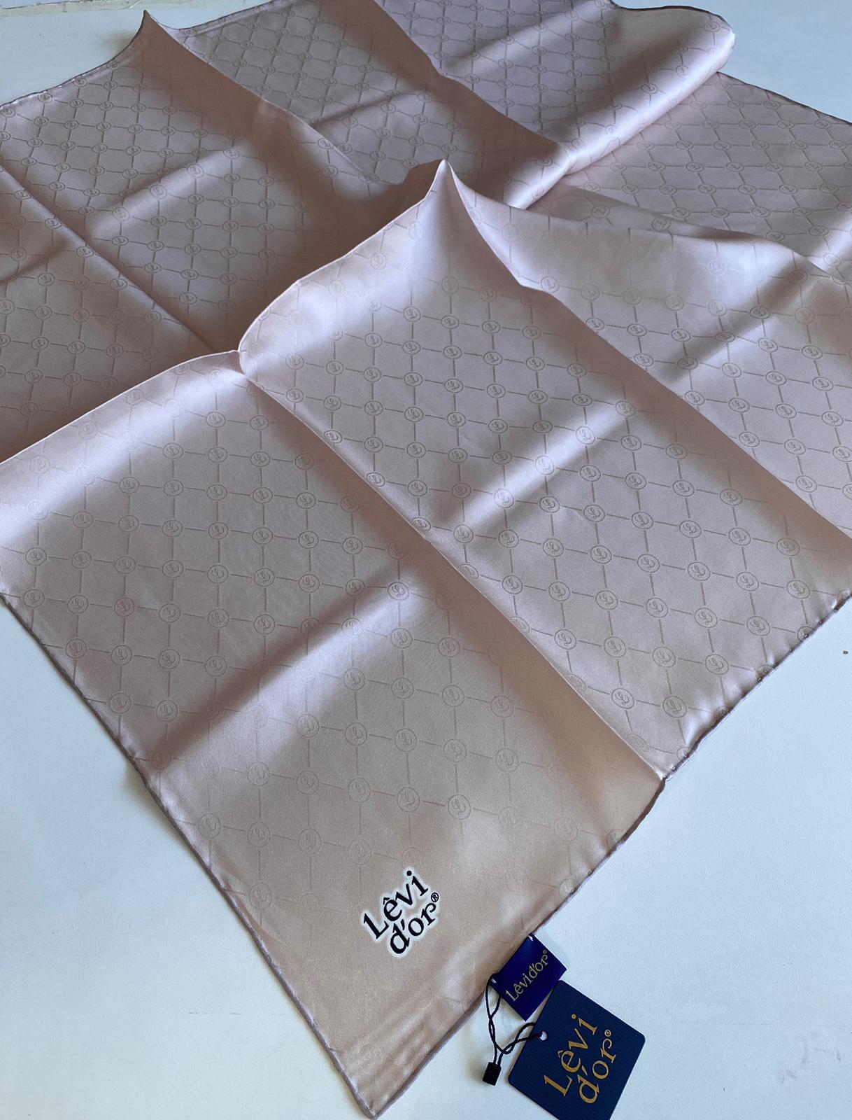Levidor Twill Silk Scarf 4122-22 Powder Monogram Pattern