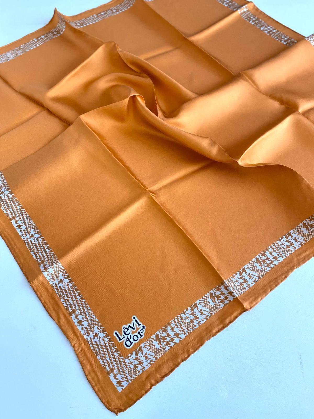 Levidor Silk Twill Scarf 46906 Orange Mixed Pattern