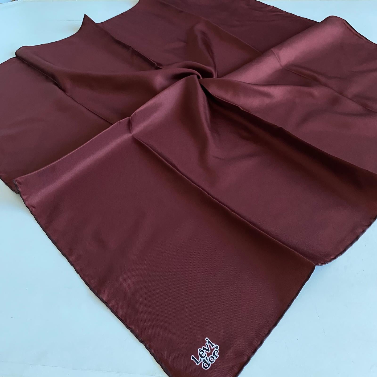 Levidor Tivil Saf İpek Eşarp 50454 Bordo Düz Renk