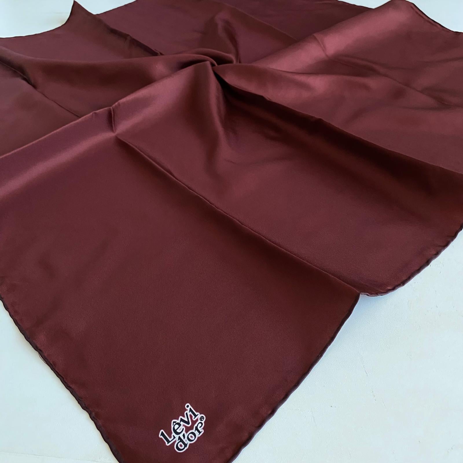 Levidor Tivil Saf İpek Eşarp 50454 Bordo Düz Renk