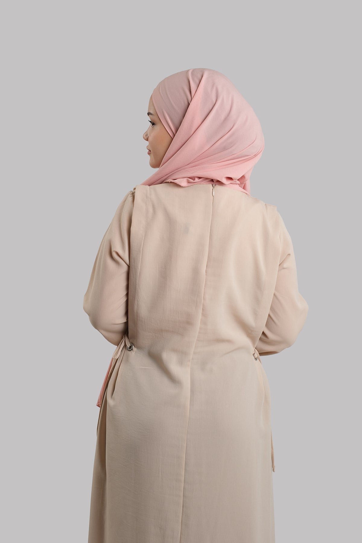 Pembe Düz Klasik Şal İtalyan Dikişli Relax Kumaş Sade 202128_04
