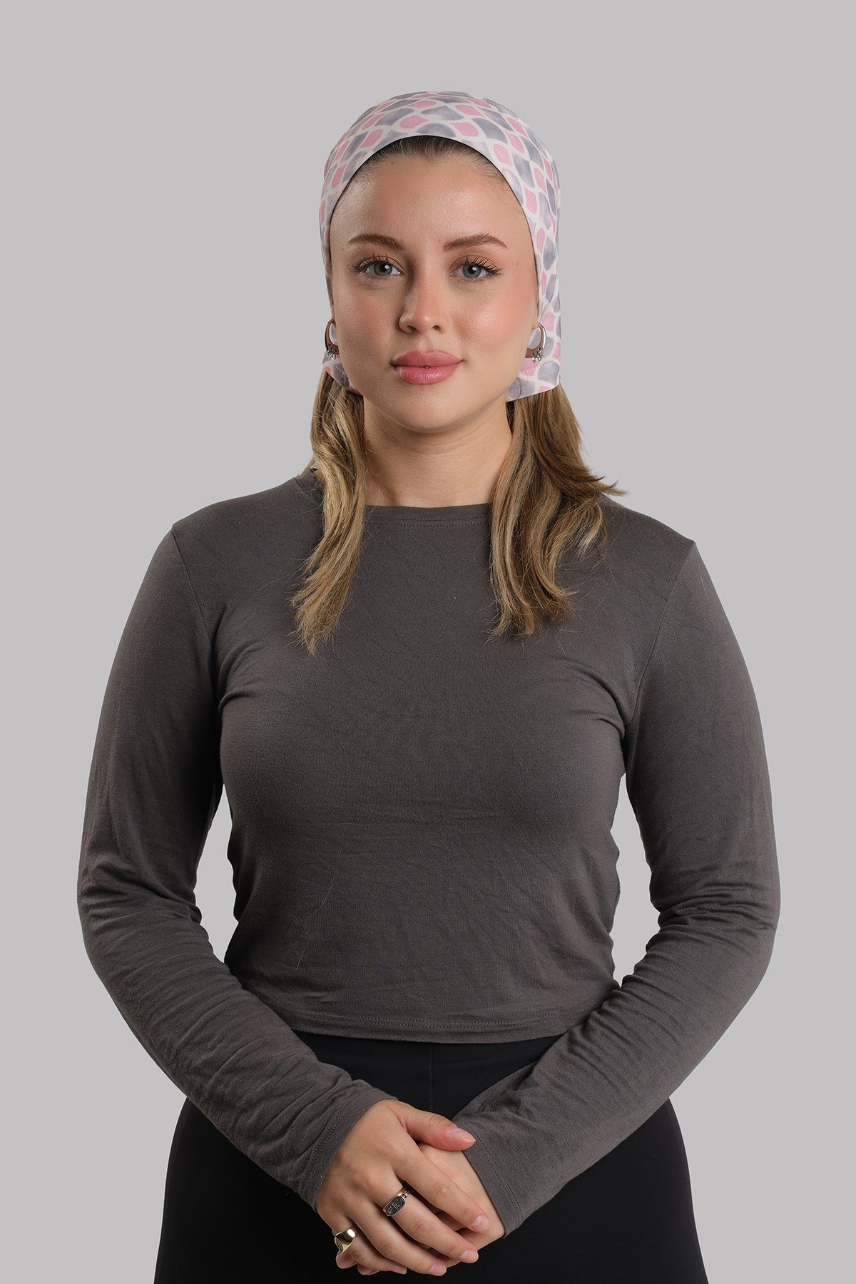 Pembe Pratik Hazır Geçmeli Buff Bandana Sandy Desenli Boru Bone 2419_04