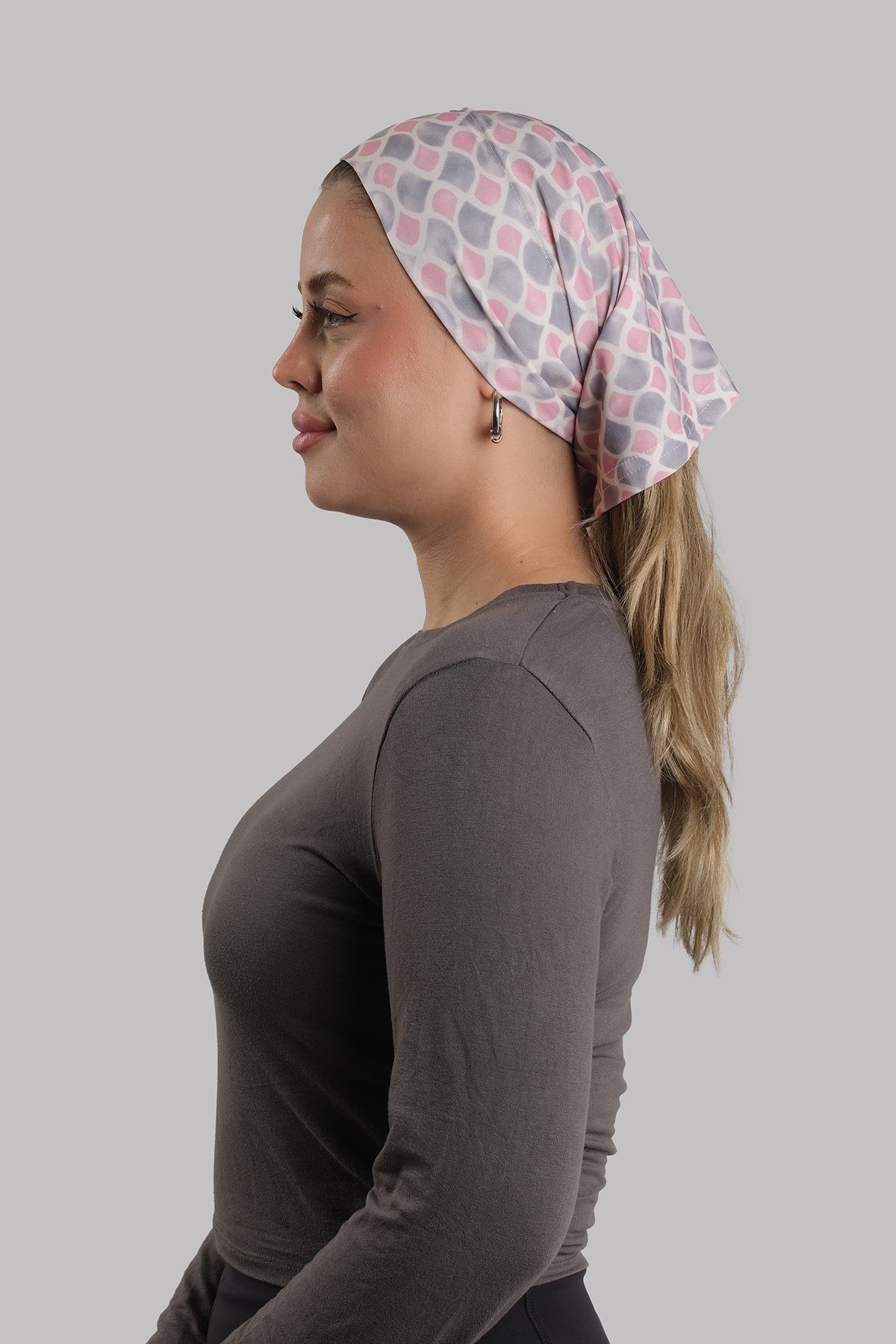 Pembe Pratik Hazır Geçmeli Buff Bandana Sandy Desenli Boru Bone 2419_04