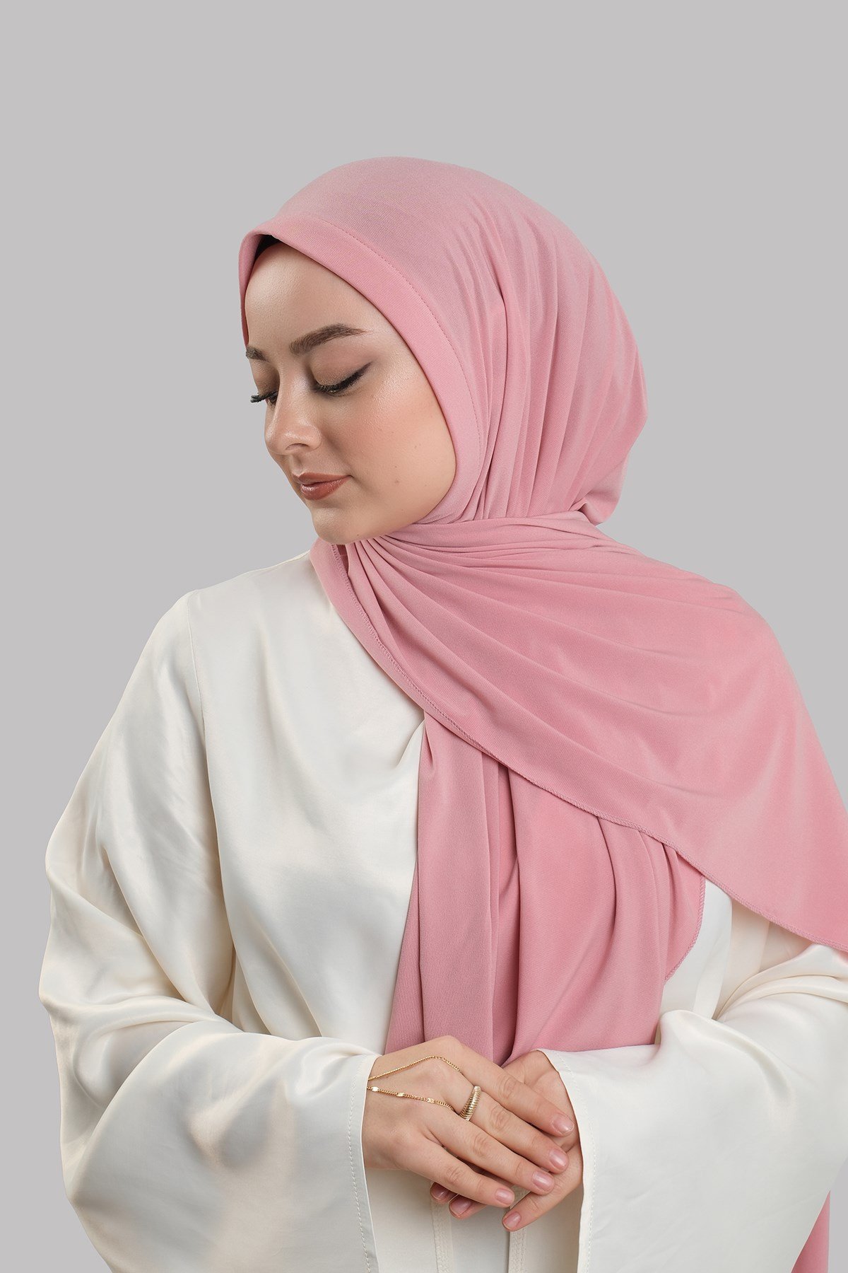 Pembe Pratik Hazır Geçmeli Şal Sandy Önü Süngerli 2412_04