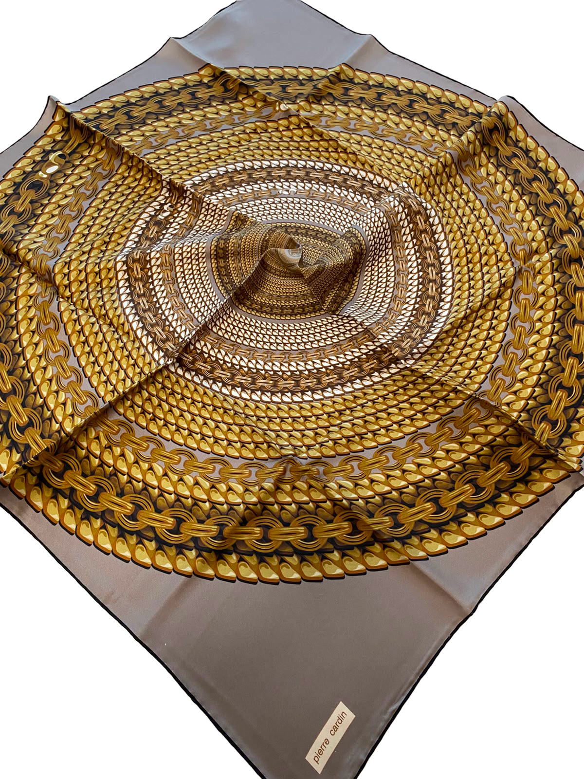 Pierre Cardin Beige Mixed Pattern Twill Silk Scarf 8817438-916