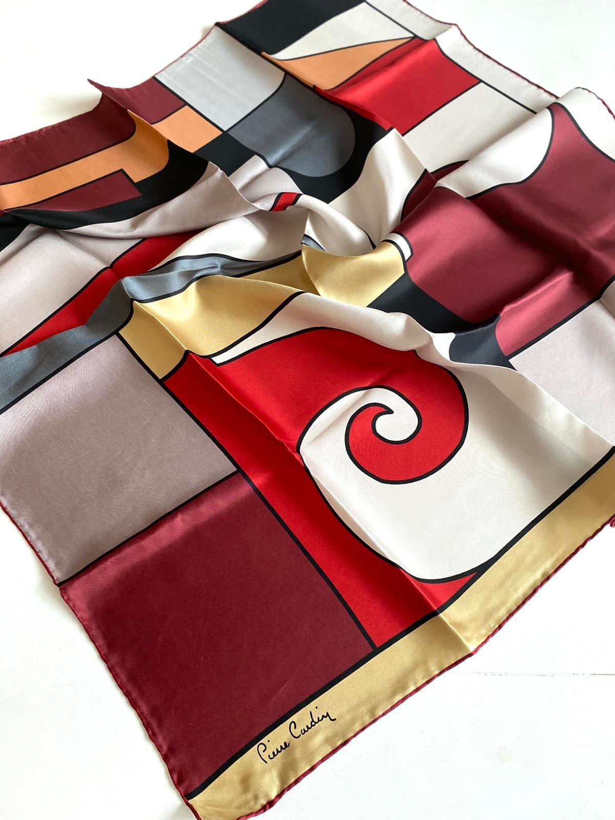 Pierre Cardin Defolu Tivil İpek Eşarp 41477 Bordo Karışık Desen