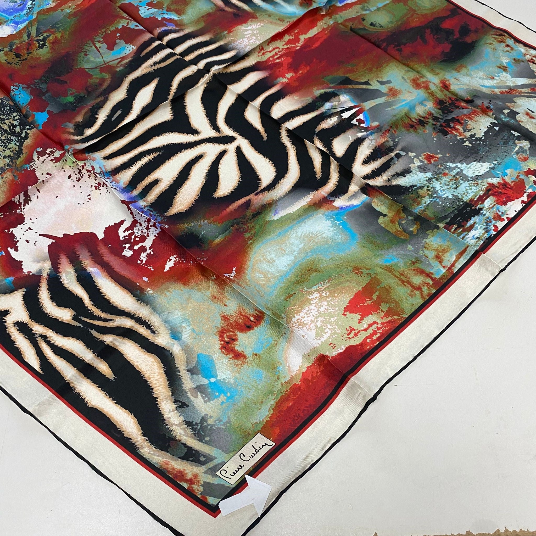 Pierre Cardin Defolu Tivil İpek Eşarp 54699 Kırmızı Zebra Desen