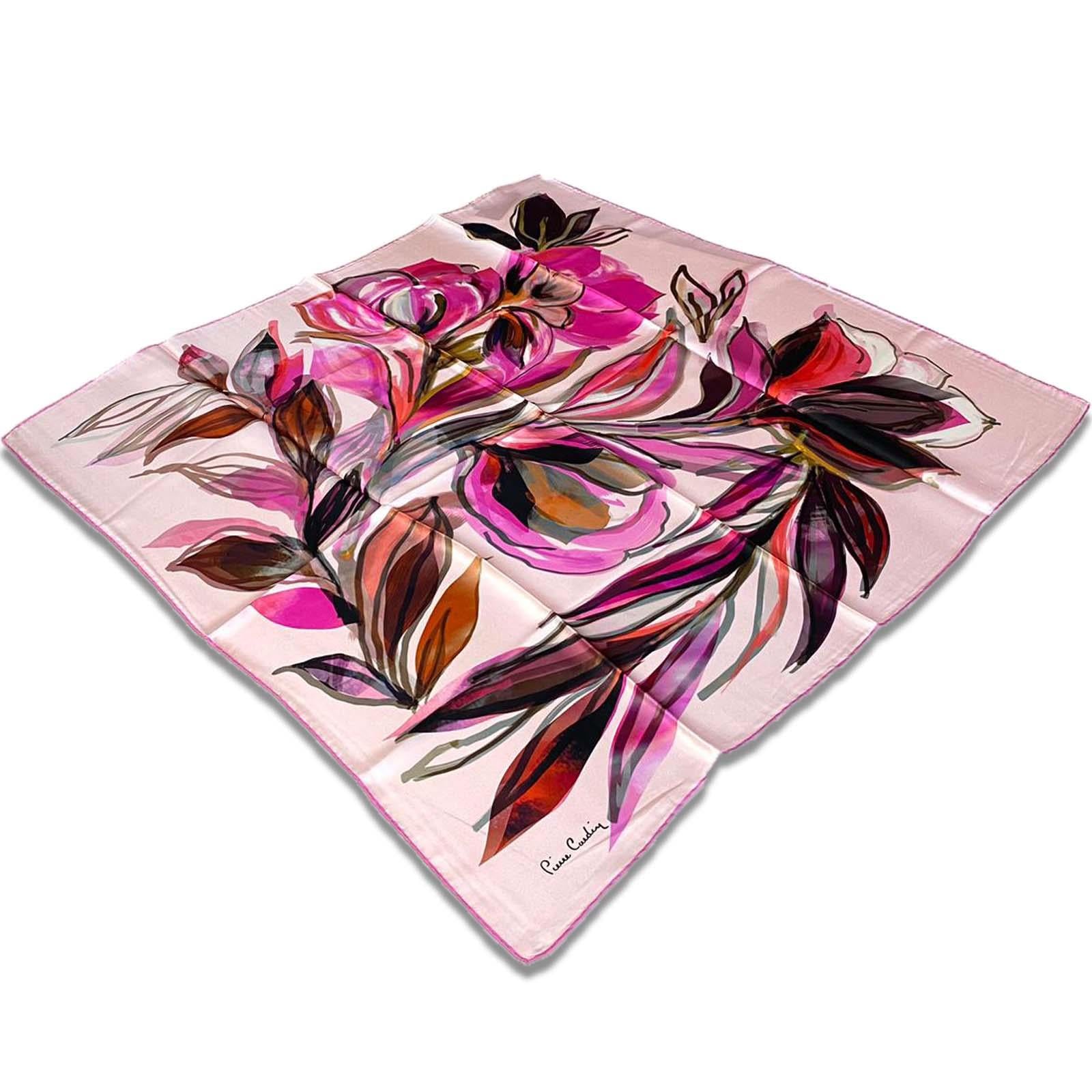 Pierre Cardin Pink Mixed Pattern Satin Silk Scarf 31025