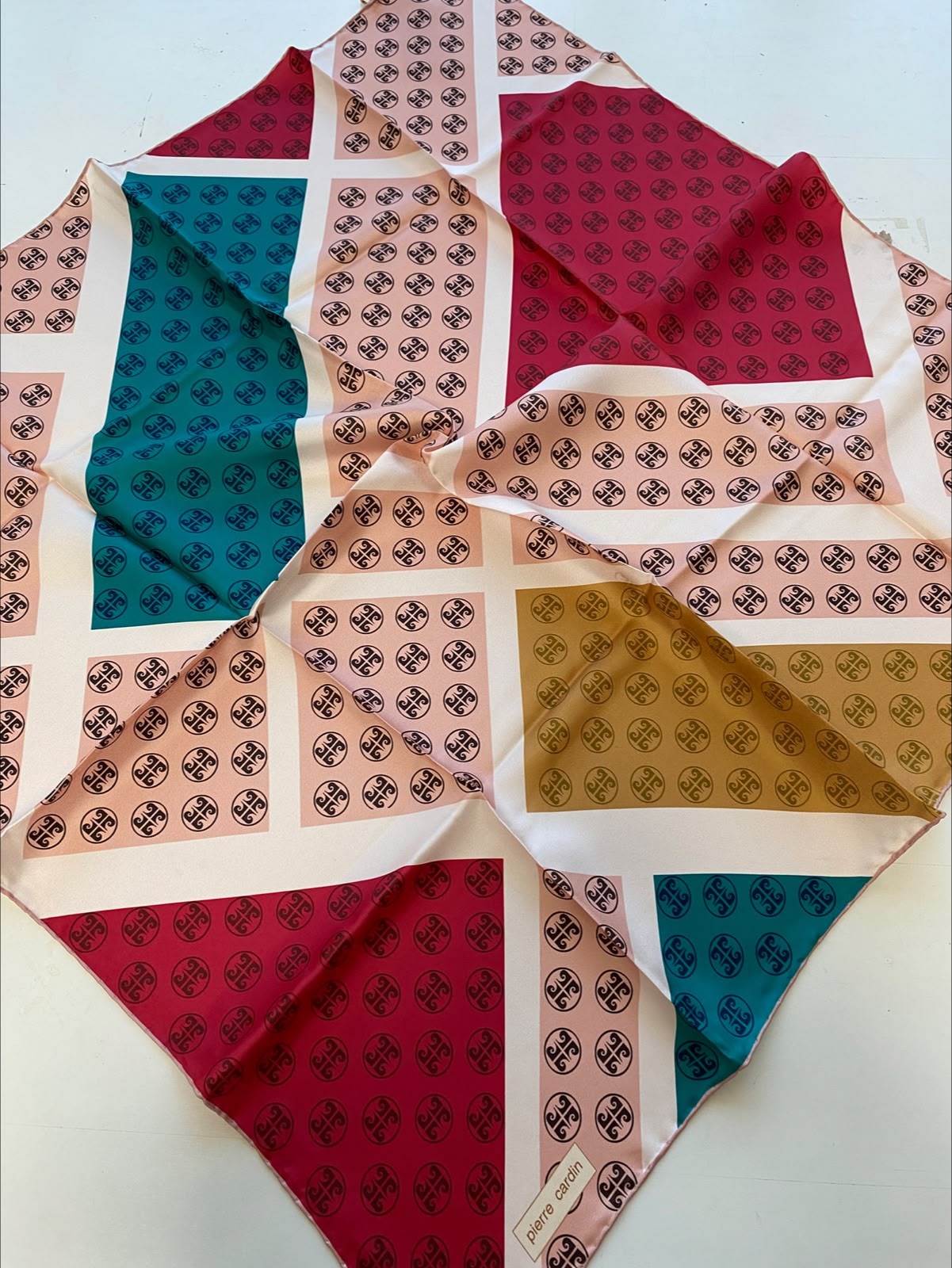 Pierre Cardin Powder Mixed Pattern Twill Silk Scarf 8803438-991