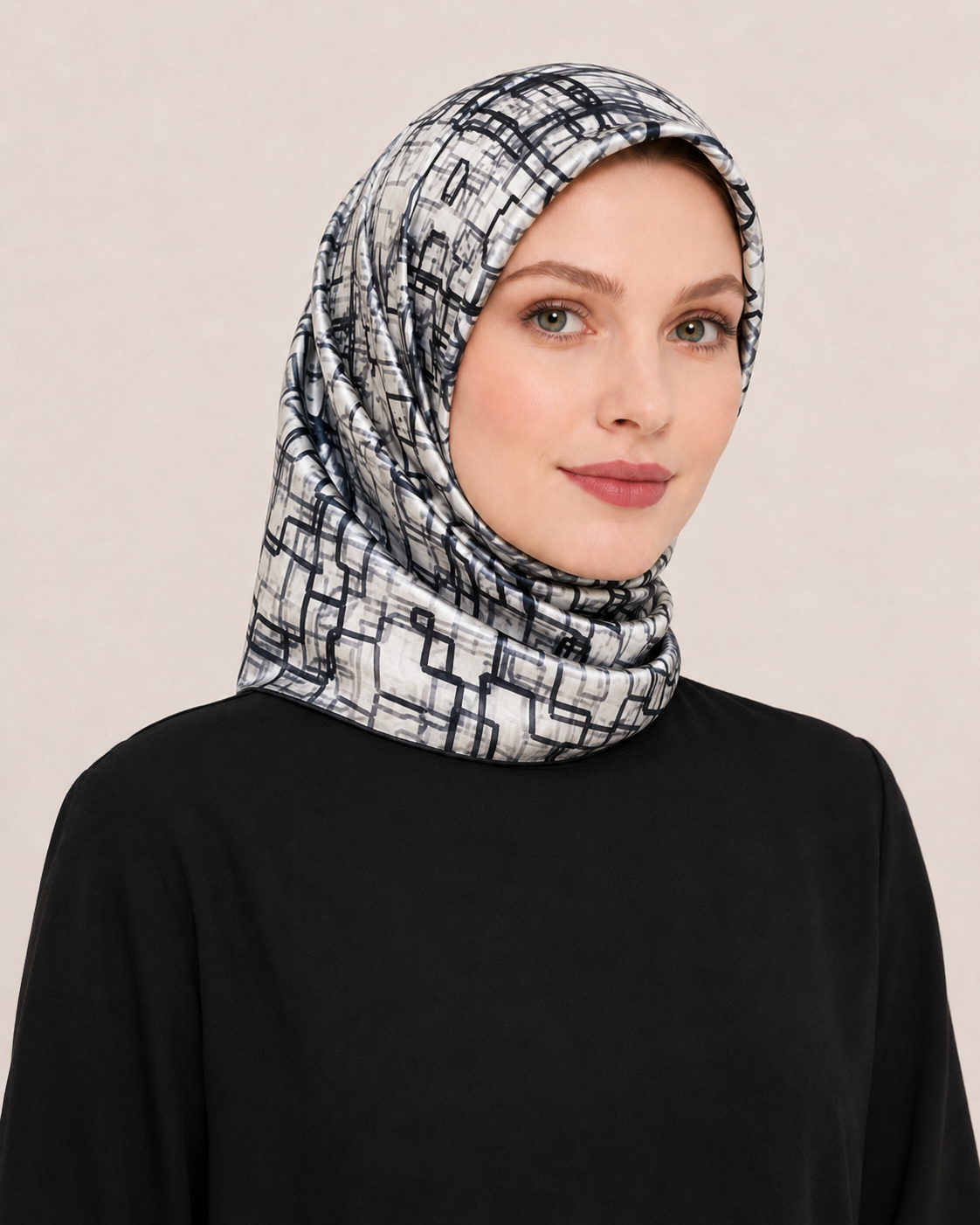 Pierre Cardin Siyah Beyaz Karma Desen Tivil İpek Eşarp 8861438 - 912