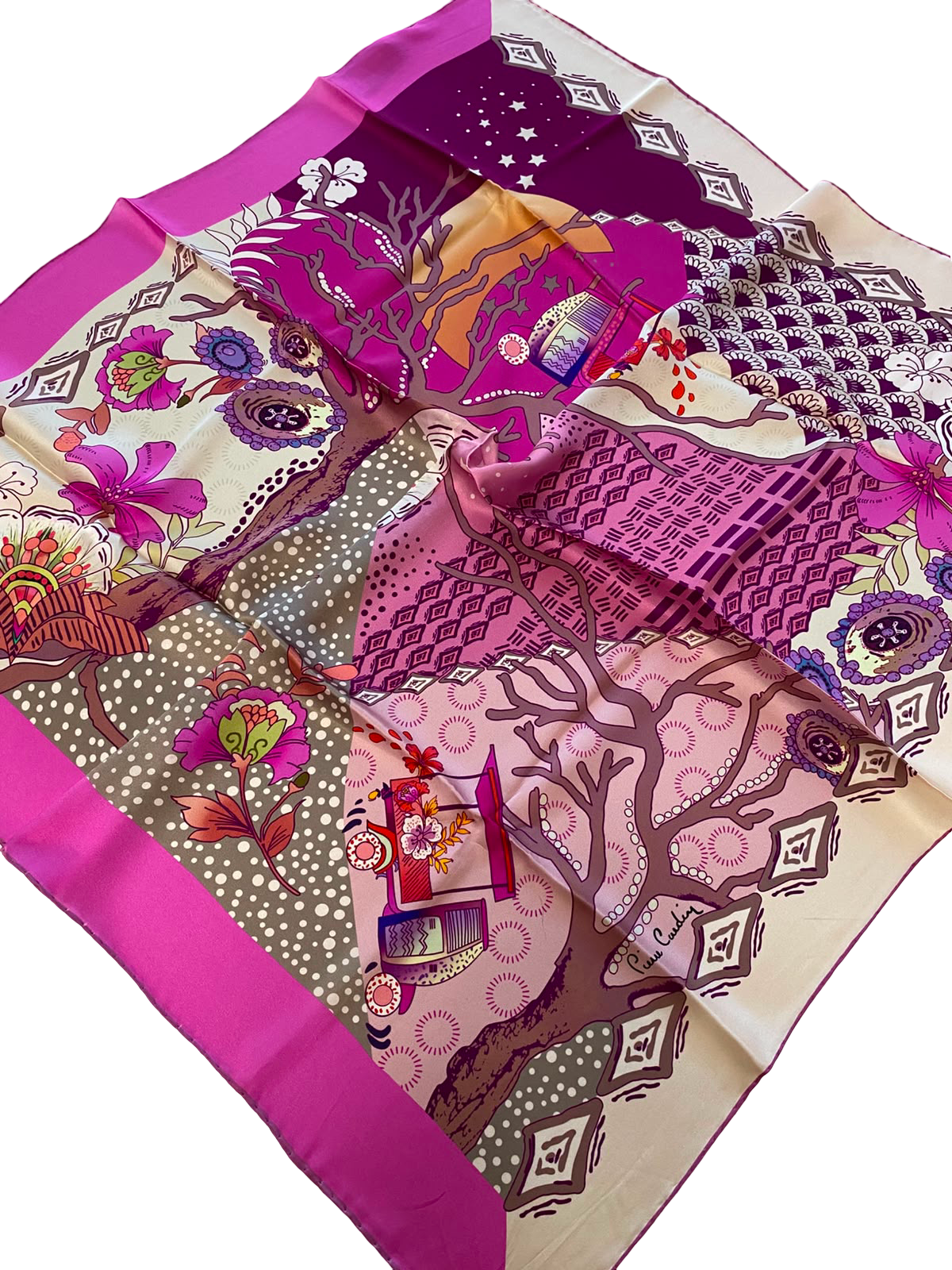 Pierre Cardin Sura İpek Eşarp 37088 Pembe Karışık Desen