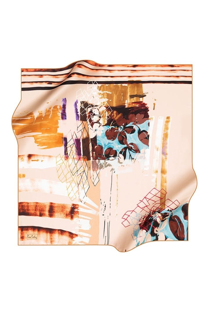 Pierre Cardin Sura İpek Eşarp 8276230 361 Somon Geometrik Desen