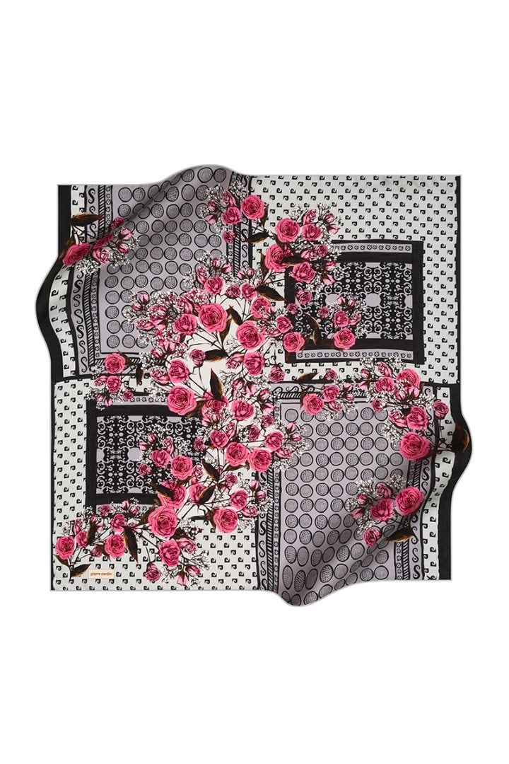 Pierre Cardin Sura İpek Eşarp 8349230 371 Pembe Çiçek Desen