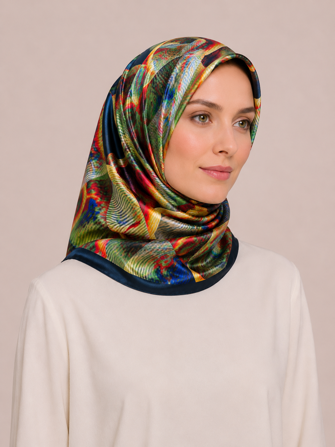 Pierre Cardin Tivil İpek Eşarp 8553438 - 914 Siyah Karışık Desen