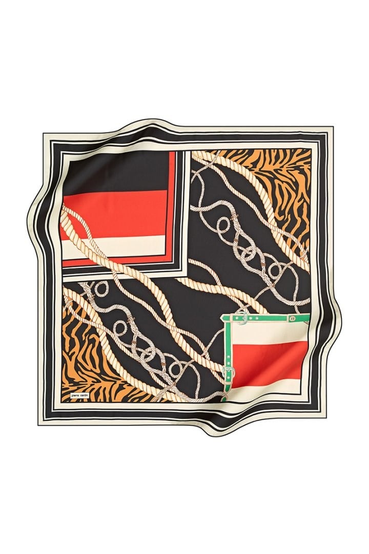 Pierre Cardin Tivil Polyester Eşarp 7854799 914 Siyah Hardal Geometrik Desen