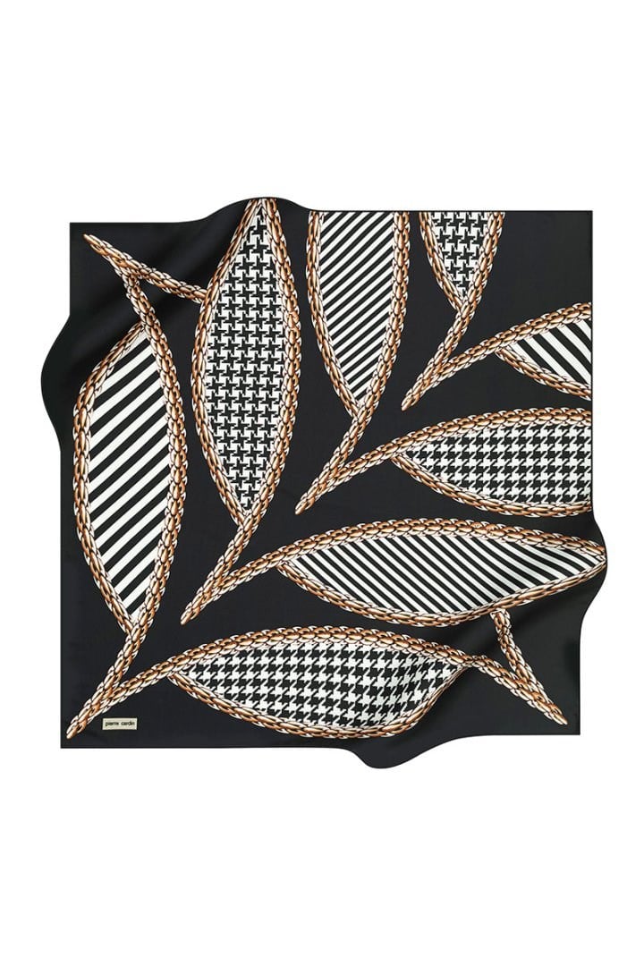 Pierre Cardin Tivil Polyester Eşarp 7916799 951 Haki Gold Kazayağı Desen