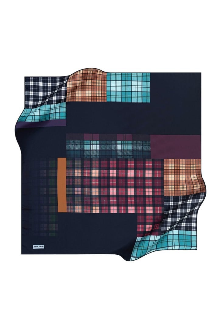 Pierre Cardin Tivil Polyester Eşarp 7962799 924 Lacivert Ekose  Desen