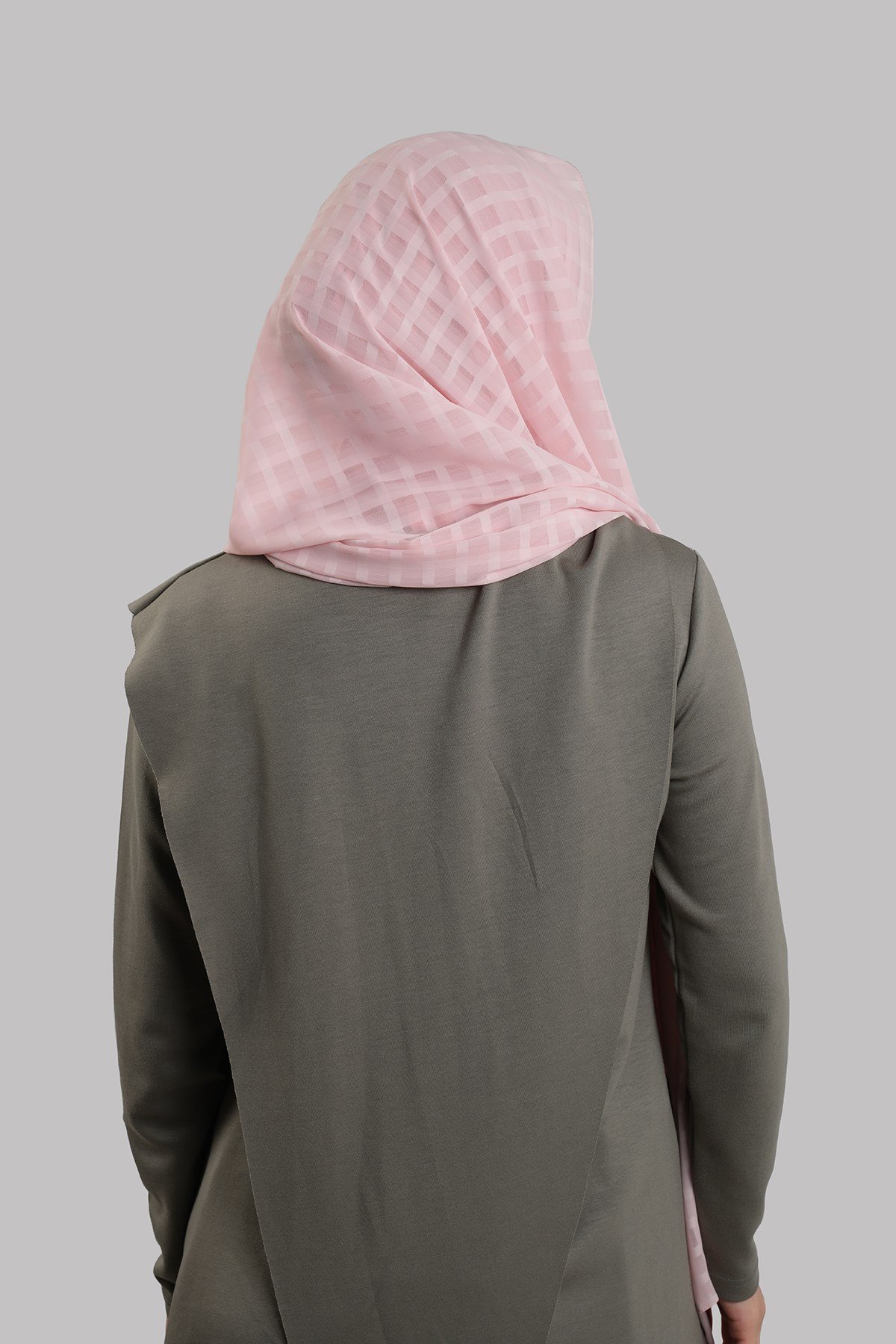 Pudra Pratik Hazır Geçmeli Şal Desenli Şifon Hijab Boneli 2415_06