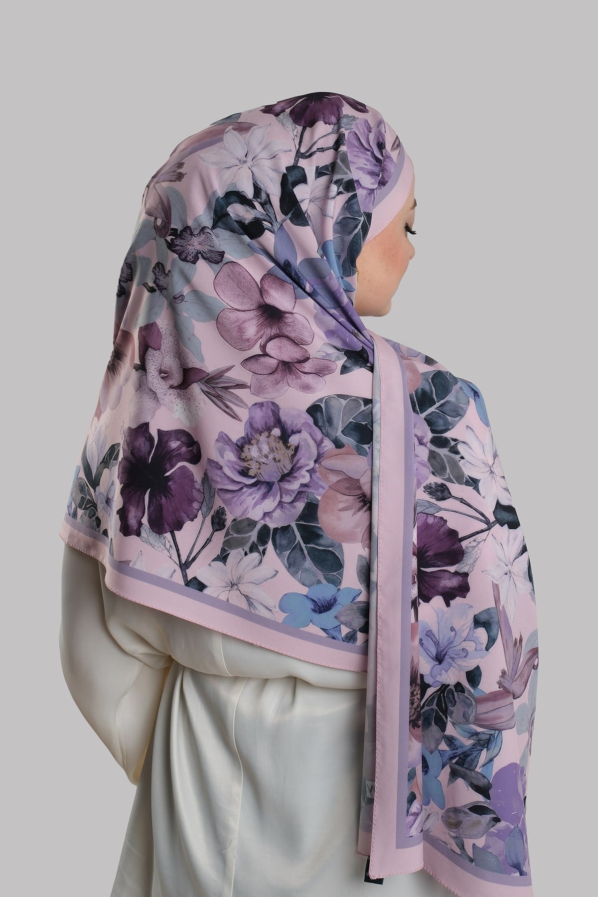 Pudra Zera Şal Koleksiyon İtalyan Dikişli Mucize Kumaş Çiçek Desenli 202133_06