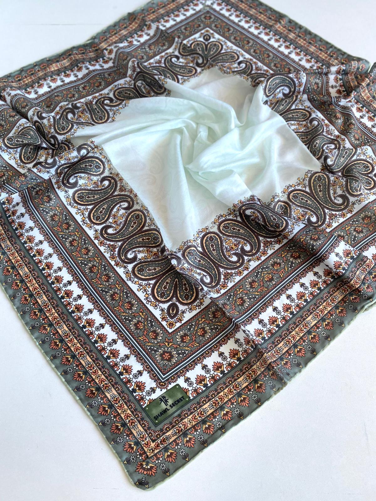 Shawl Secret Dört Mevsim Etnik Desen Eşarp Yeşil - 49561