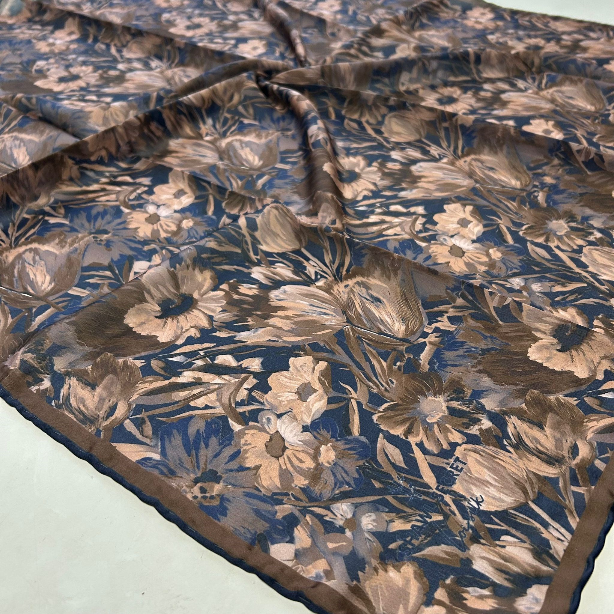 Shawl Secret Loi Silk İpeksi Eşarp Haki 54186