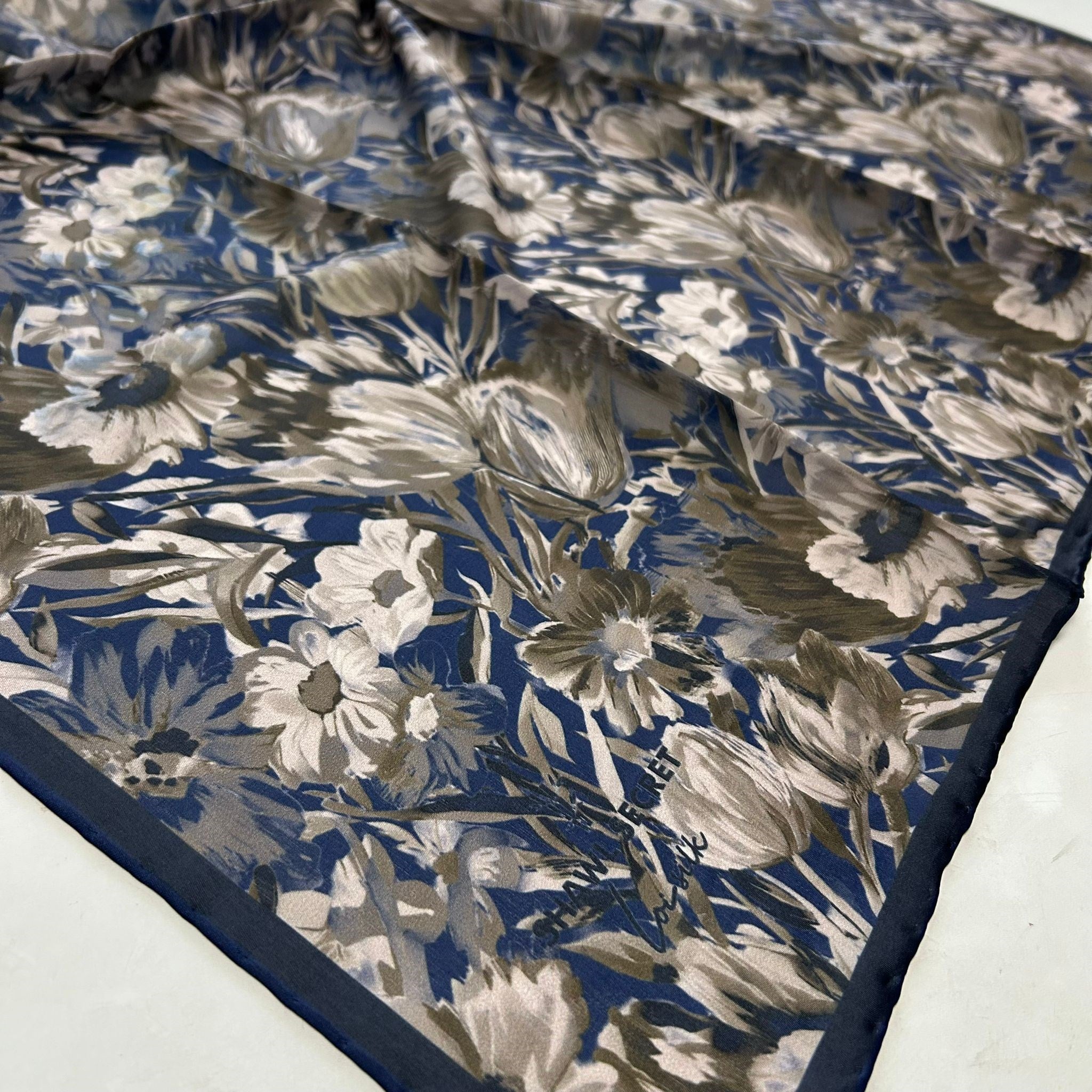 Shawl Secret Loi Silk İpeksi Eşarp Lacivert  54177