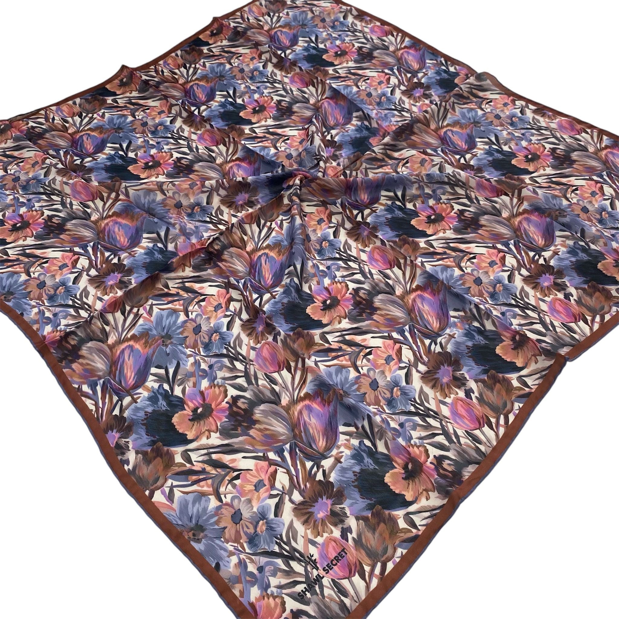 Shawl Secret Loi Silk İpeksi Eşarp Lila 55016
