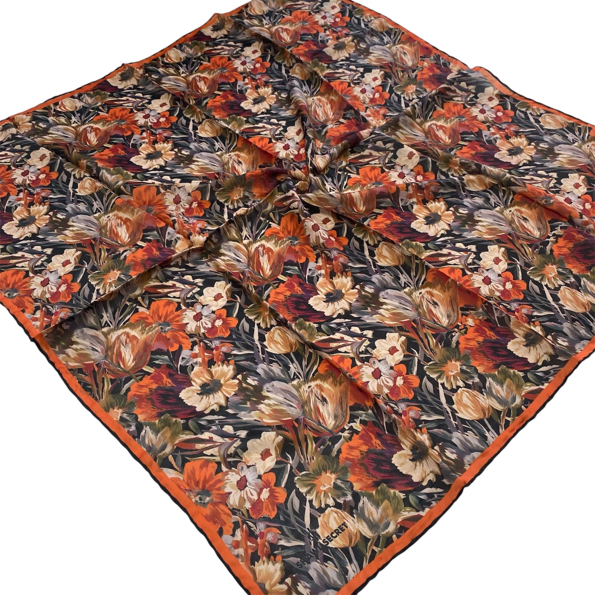 Shawl Secret Loi Silk İpeksi Eşarp Turuncu 55015