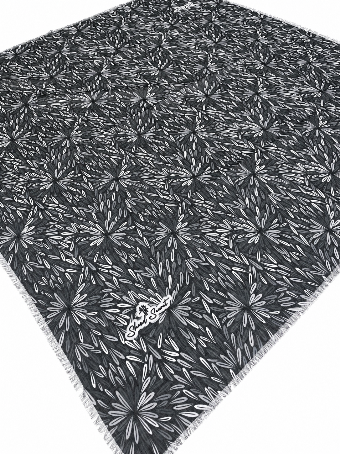 Shawl Secret Tülbent 06560 Siyah Soyut Desen