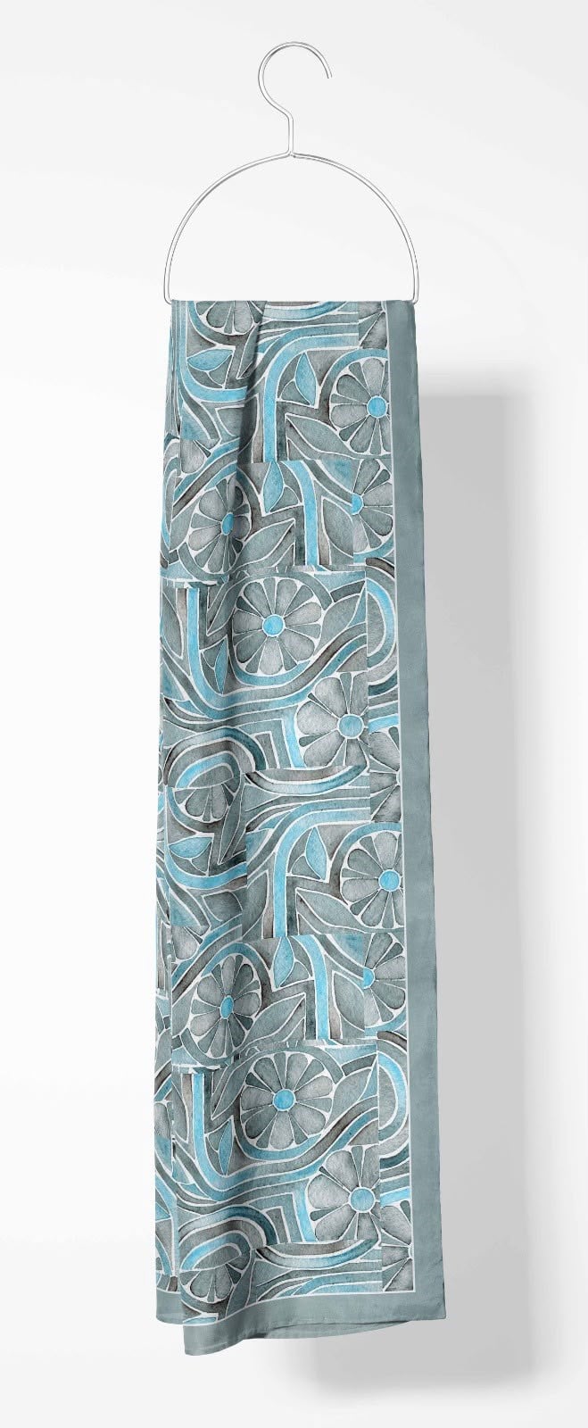 Silk Home Mayda Şal IST 81002 - 16 Buz Mavisi Soyut Desen