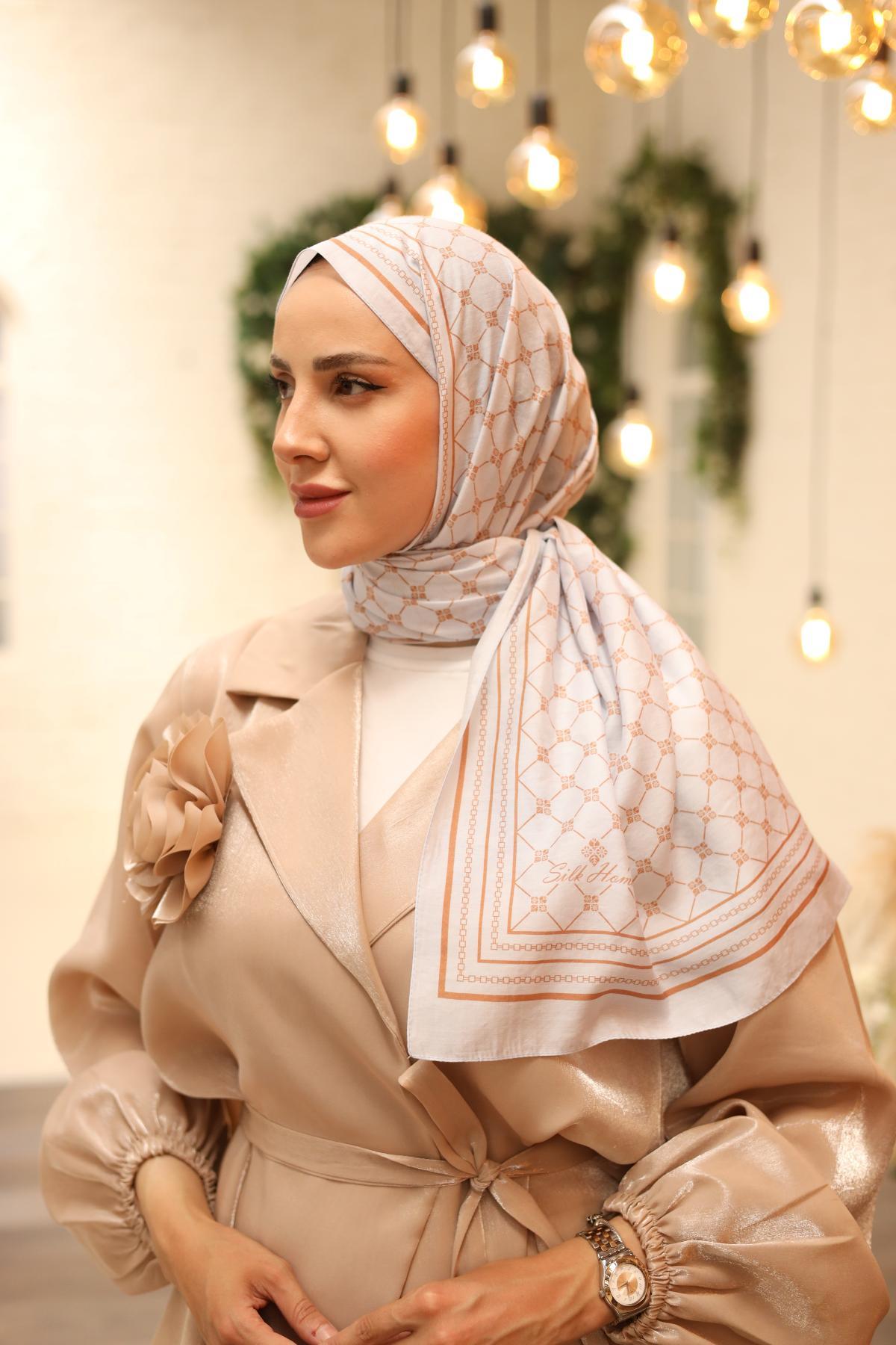 Silk Home Olinda Şal 49005-04 Gümüş, Taba