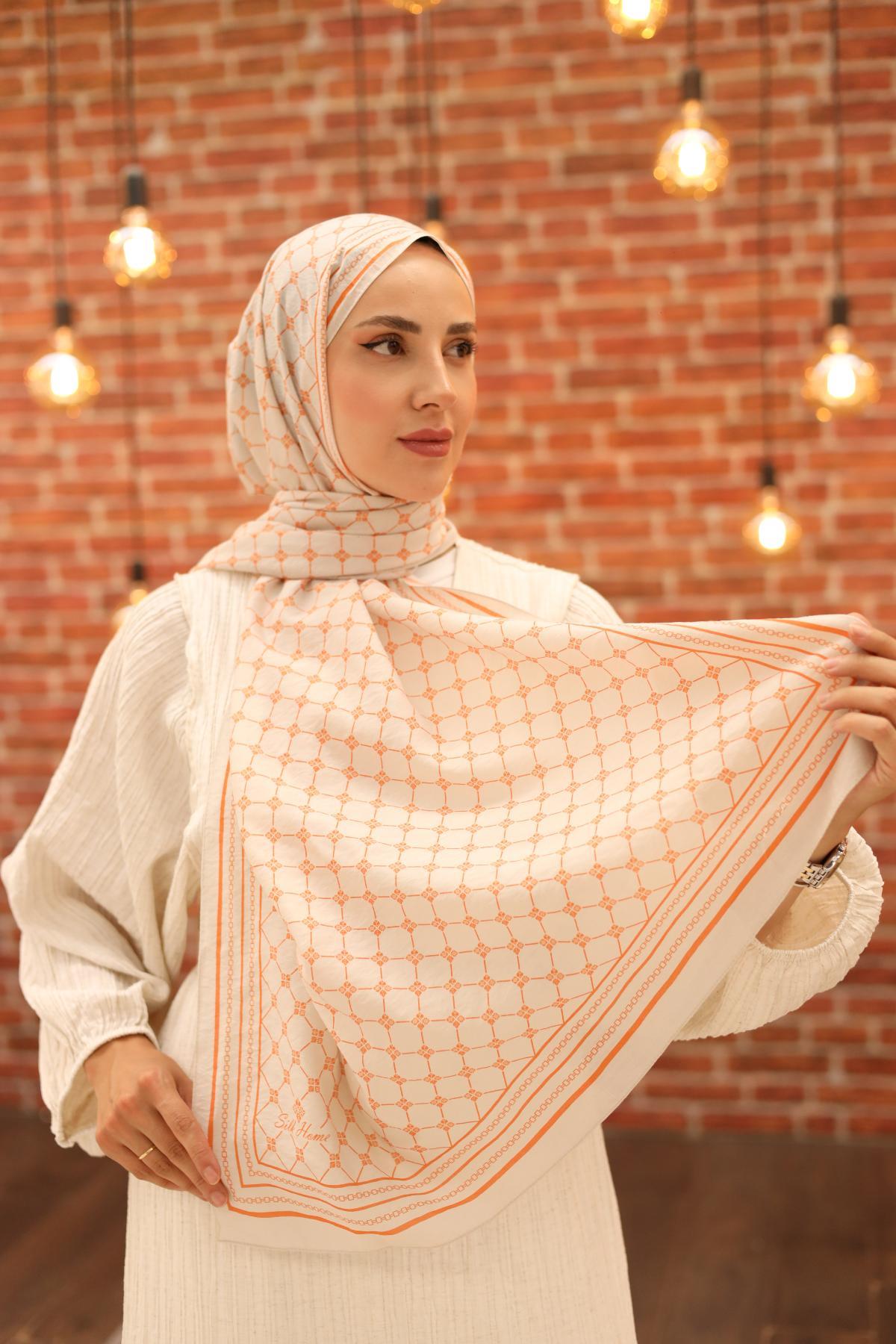 Silk Home Olinda Şal 49005-32 Taş, Parlak Turuncu