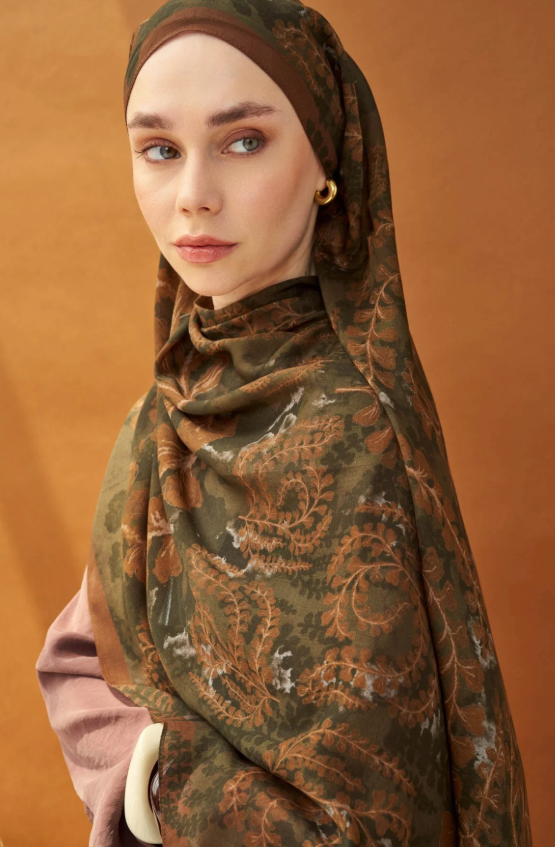 Silk Home Riva Şal Spring Blossoms Koyu Kahve