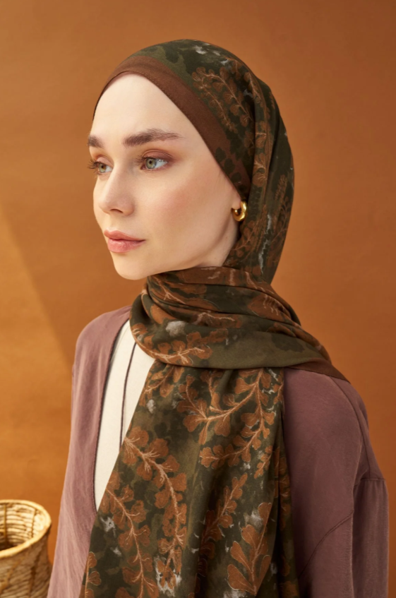 Silk Home Riva Şal Spring Blossoms Koyu Kahve
