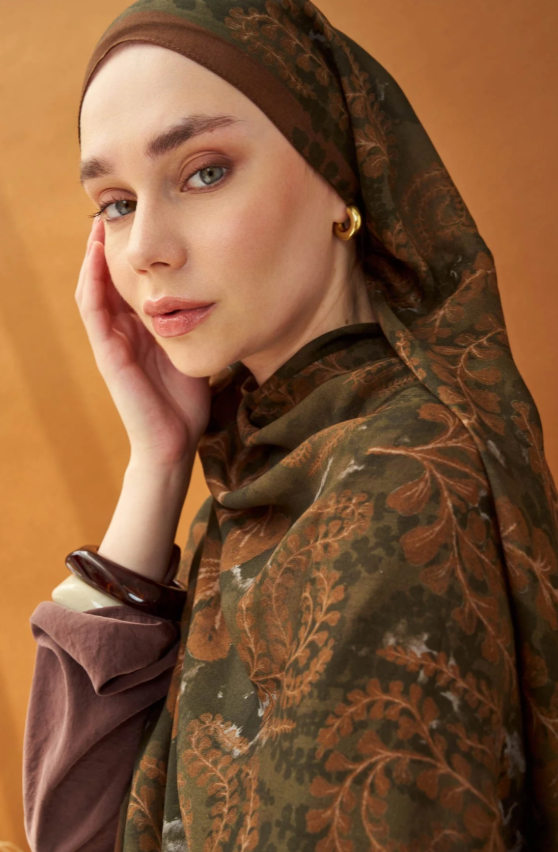 Silk Home Riva Şal Spring Blossoms Koyu Kahve