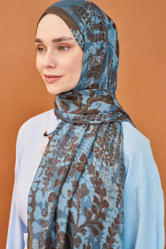 Silk Home Riva Şal Spring Blossoms  Mavi