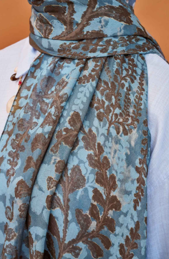 Silk Home Riva Şal Spring Blossoms  Mavi