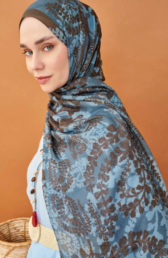 Silk Home Riva Şal Spring Blossoms  Mavi