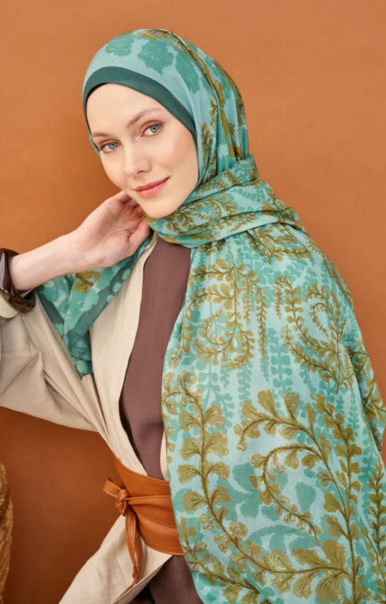 Silk Home Riva Şal Spring Blossoms  Mint Yeşili
