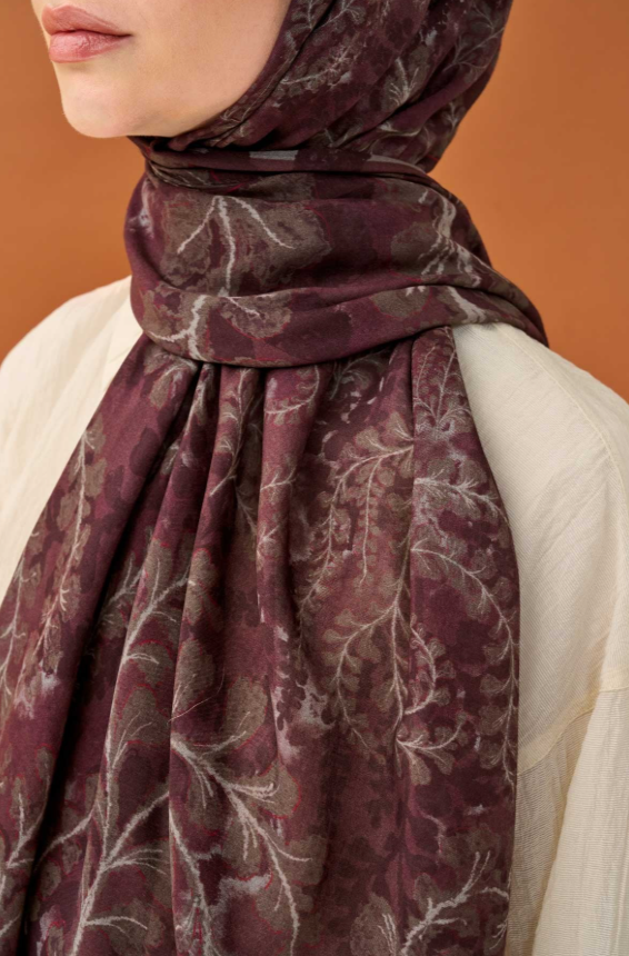 Silk Home Riva Şal Spring Blossoms Mürdüm