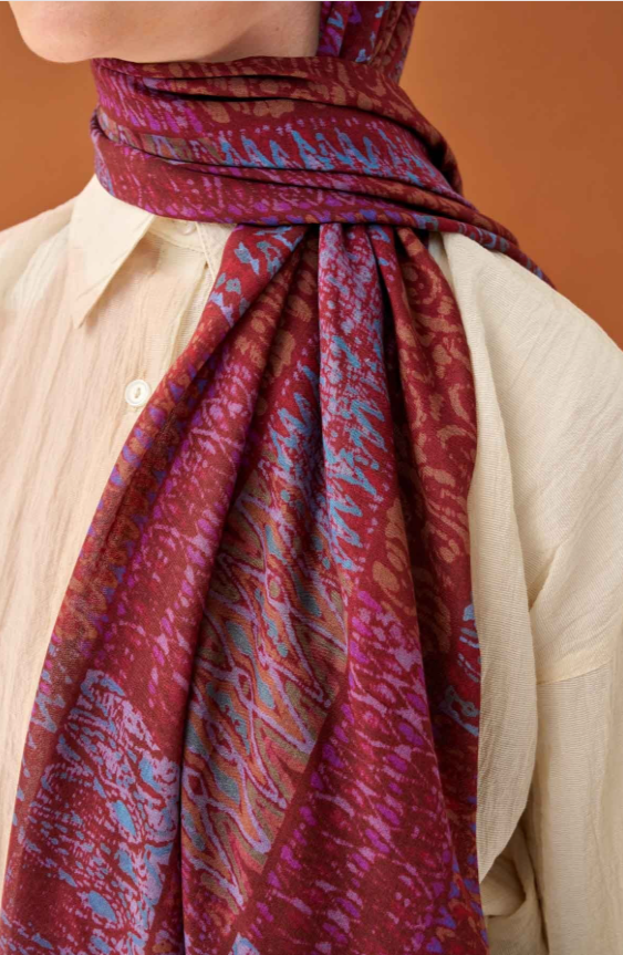 Silk Home Riva Şal Tencel Terra Bordo