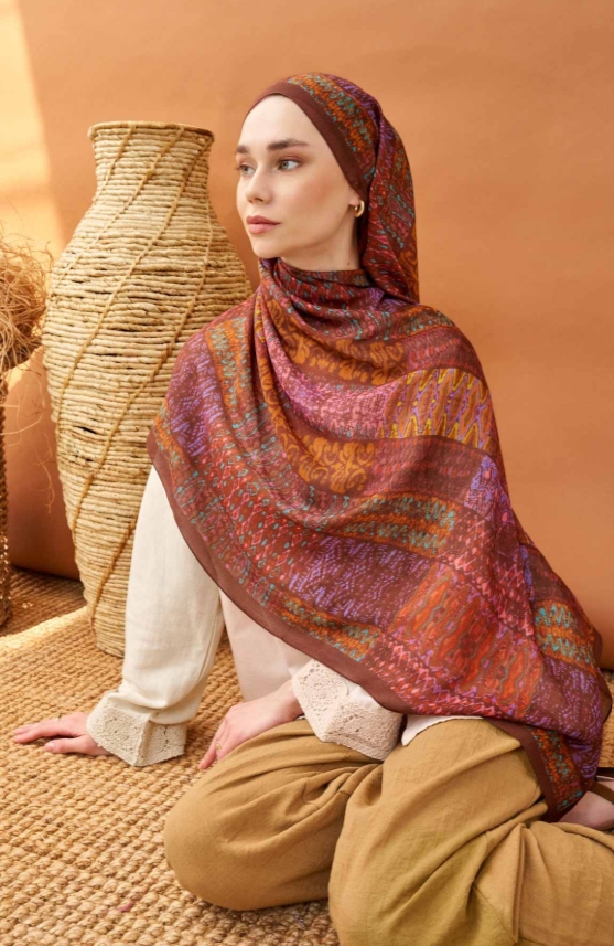 Silk Home Riva Şal Tencel Terra Kahverengi
