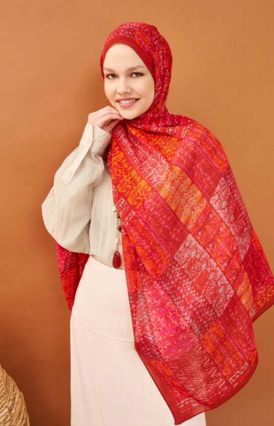 Silk Home Riva Şal Tencel Terra Kırmızı