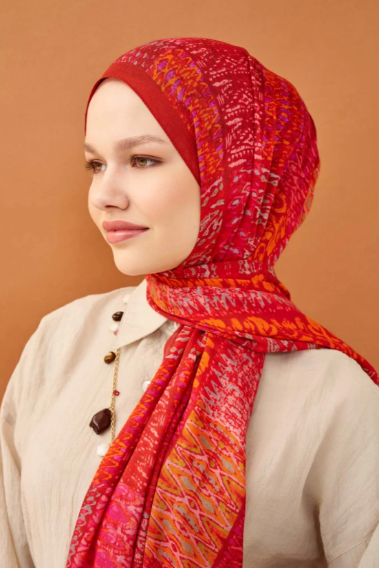 Silk Home Riva Şal Tencel Terra Kırmızı