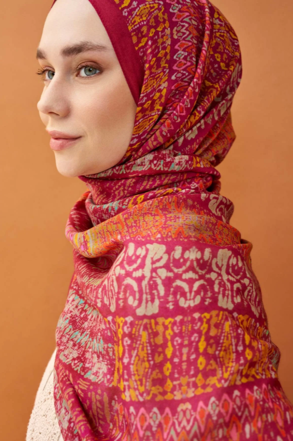 Silk Home Riva Şal Tencel Terra Koyu Pembe