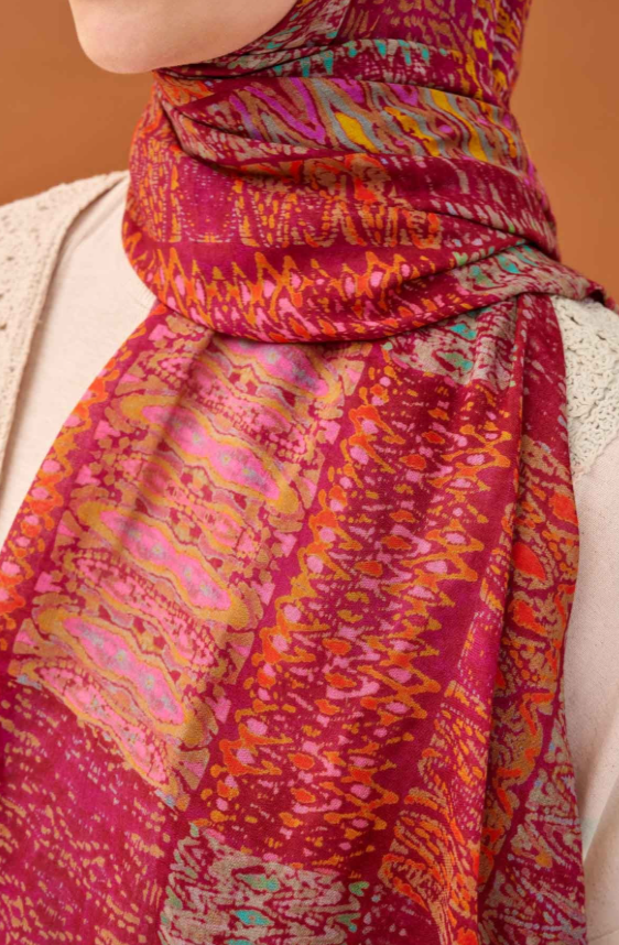Silk Home Riva Şal Tencel Terra Koyu Pembe