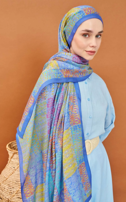Silk Home Riva Şal Tencel Terra Mavi